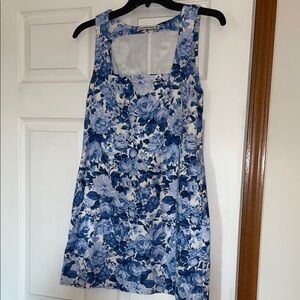 Abercrombie & Fitch White and Blue Floral Mini Dress
